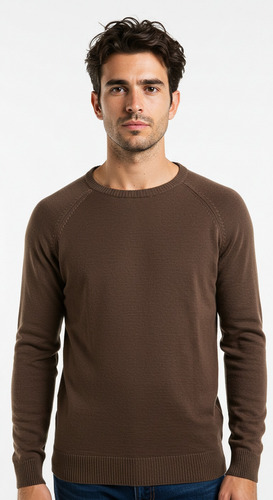 Sweater Hilo Premium Cuello Redondo Abrigo Manga Ranglan