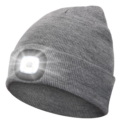 Gorro Con Luz De Invierno Usb Gris Talla Única