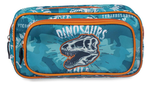 Cartuchera Talbot Big Pocket Dino Rules 2 Cierres