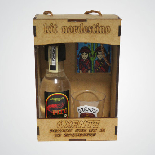 Kit Nordestino (com Copo E Cachaça Pitú Em Miniatura) Art089