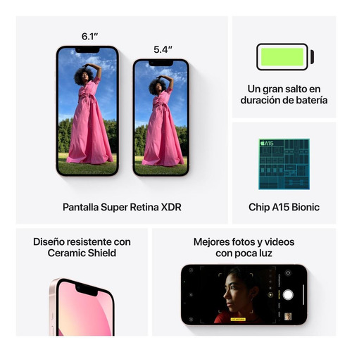 Imagen 7 de 9 de Apple iPhone 13 (256 GB) - Rosa