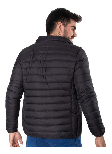 Imagen 3 de 6 de Campera Hombre Inflada Liviana Con Capucha Frizada Importada