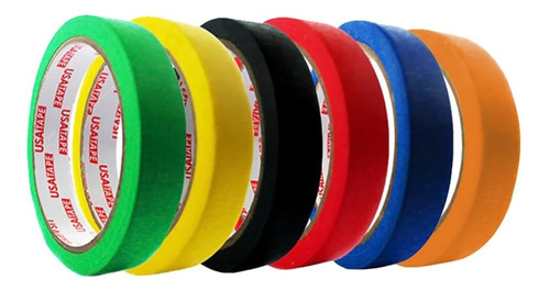 Masking Tape De Colores 20m X 18mm Pack 6 Unid