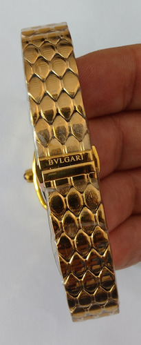 Reloj Bnlgr Mod. Serpentie Seduttorie Dama Correa Oro Amarillo Bisel Con Piedras Caratula Negra (Usado)