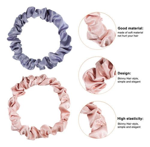 48 Coleteros De Saten Para El Pelo, Elasticos De Seda, Pony
