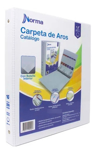 Folder Carpeta Tipo Catálogo 1,0 Pulgada 3 Argollas Norma