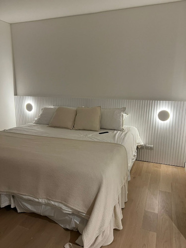 Aplique De Pared Led Circular Nubi 30cm 14w Moderno Puraluz Estructura Negro - Calido