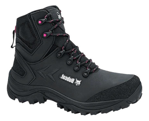 Bota Trabajo Industrial Bobcat Negro/fiusha Para Dama 1301