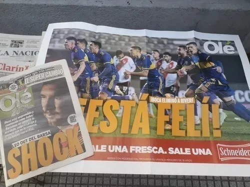 Diario Ole 06/08 C/poster Boca Vs River Chau Messi