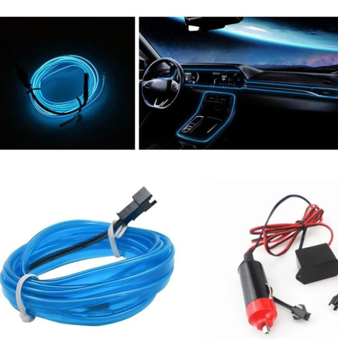 Tira Neon Luz Led Para Autos Con Encendedor Flexible