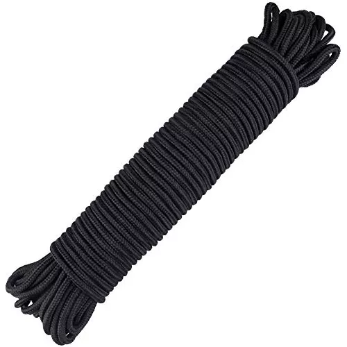 Cuerda de nailon - Cuerda negra, 5 mm x 100 m - VDSTEENXXL