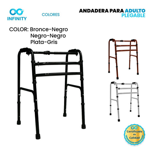 Andadera Rider De Aluminio Plegable Color Plata
