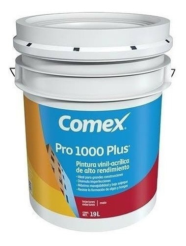 Cubeta De Pintura Vinilica Pro 1000 5 Años Comex Colores 19l