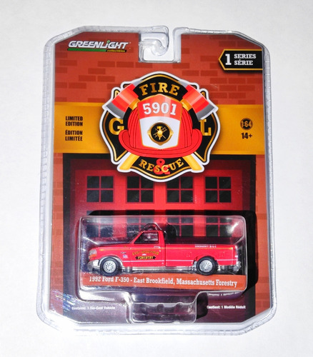 1992. Ford F-350. Fire Rescue. Greenlight. Escala 1:64