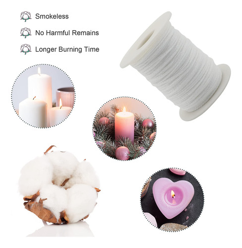 Rollo De Mecha Para Velas Con Soportes Y Calcomanías