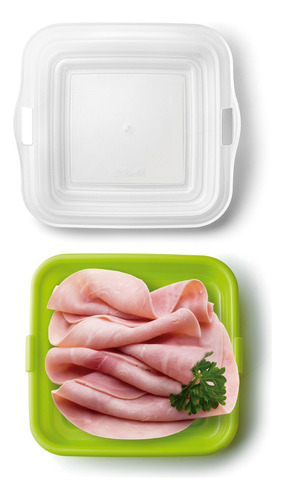 Contenedor Porta Sandwhich/embutido/queso Verde 14.5cm Ibili