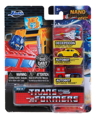 Transformers Nano Jada Hollywood Rides Set 3 Piezas Nuevo