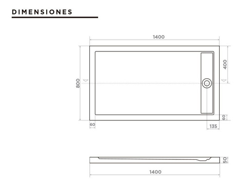 Imagen 3 de 4 de Receptáculo Plato Ducha Acrilico Aquaglass 140x80