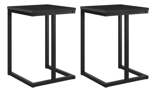 Conjunto 2 Banquetas Sala De Jantar Tubo Preto Carraro Cor Branco