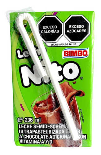 Imagen 3 de 3 de Leche Nito Bimbo Sabor Chocolate 236 Ml
