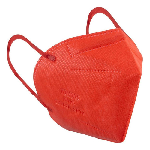 10 Cubrebocas Kn95 para Adulto. Certificado con 4 Capas de Protección. Mascarilla fabricada en Polipropileno, Algodón y Elástico, Desechables. Color Rojo