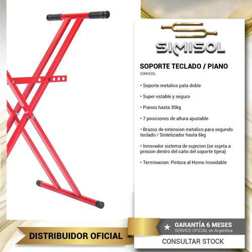 Imagen 2 de 5 de Soporte Teclado Piano Organo Tijera Doble Regulable - Envio