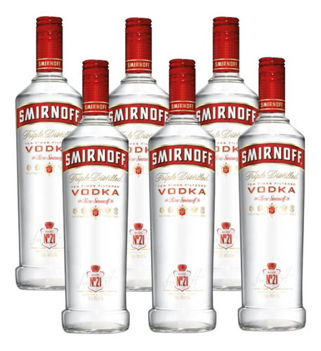 Vodka Smirnoff 998ml 06 Unidades
