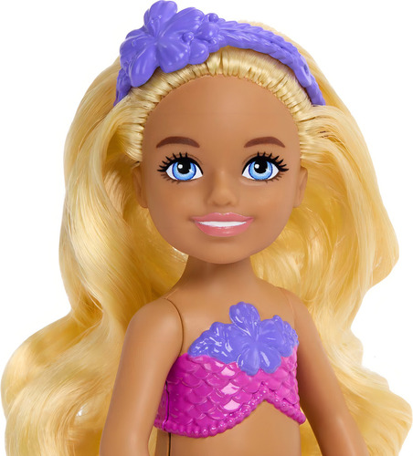 Muñeca Barbie Sirena Chelsea Con Pelo Rubio Mattel HLC16