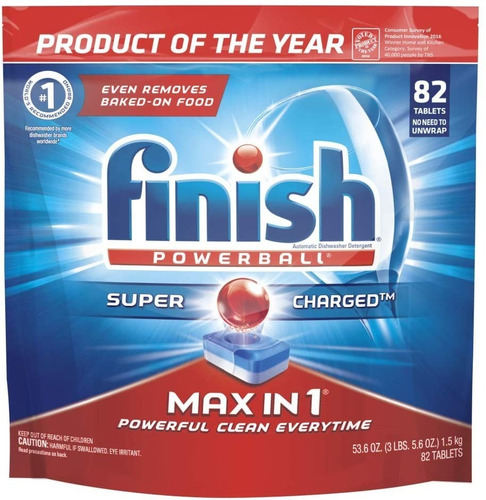 Finish - Todo En 1  -  82 Tabletas - Detergente Lavavajillas