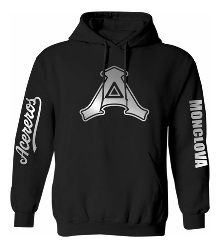 Sudadera Negra Modelo Acereros De Monclova Silver