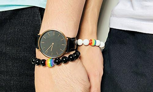 Ágata Negra Y Howlita Blanca Arco Iris Orgullo Gay Relación