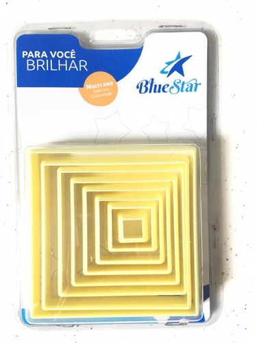 Cortador Quadrado Com 8peças Blue Star Massas Doces