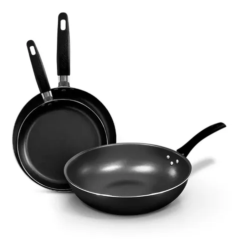 comprar Tripack Sartenes Record Wok 28 Sartenes 18 Y22 Antiadherente Negro