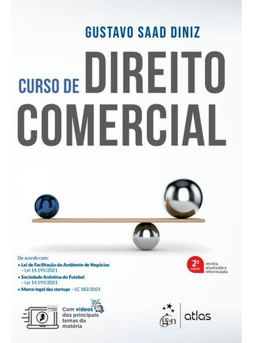 Curso De Direito Comercial, De Diniz, Gustavo Saad. Editora Atlas - Grupo Gen, Capa Mole Em Português, 2021