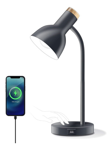 Desk Lamp With Usb Charging Port,e26 Bulb Table Lamp For Liv