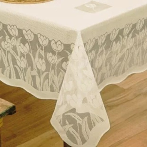 Toalha De Mesa De Renda De 1,60x2,50 - Rendhac Creme