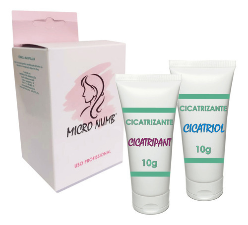 Kit 2 Cicatrizante Pós Procedimento Vit A B5 Óleos Naturais Cor Creme