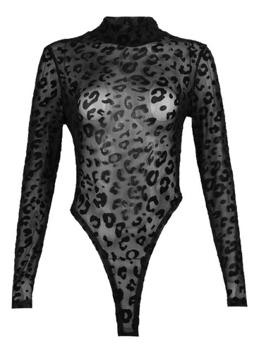 Camisa Transparente Con Estampado De Leopardo Sexy