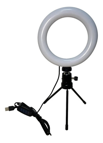 Iluminador De Led C/ Tripe Ring Light Usb 16cm Videos E Foto