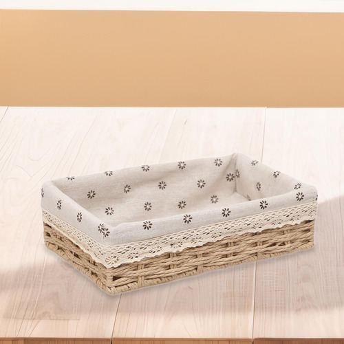 Cesta De Almacenamiento Bandeja Decorativa 27cmx17cmx7cm
