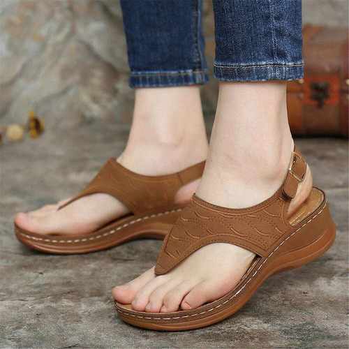 Sandalias Casuales Con Tacón De Cuña Para Mujer