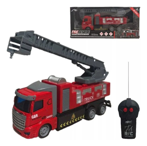 Camion De Bomberos A Radio Control Fire Rescue 1:48 Rojo Camión