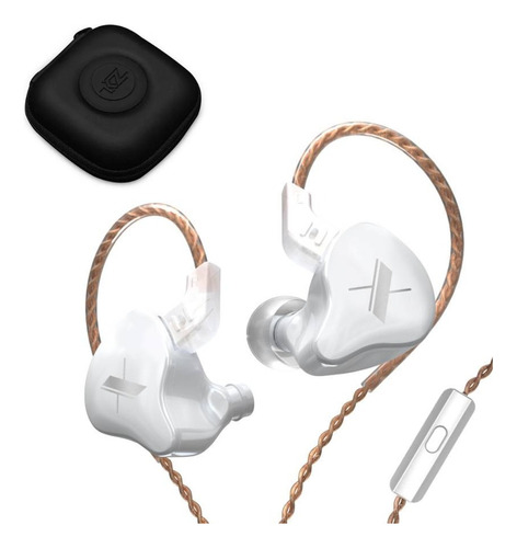 Kz Edx Audífonos In Ear (con Mic) Blancos + Estuche Pro Kz