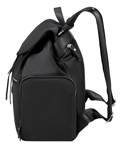 Mochila Samsonite Karissa Evo Mochila 3 Pkt 1 Buckle Black Color Negro Diseño de la tela Liso