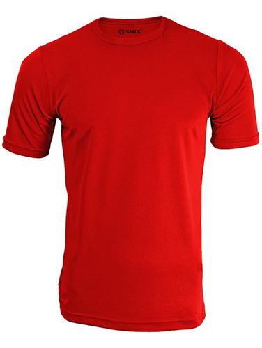 Polera Dry Fit Deportiva Manga Corta Cuello Polo Rojo Snix