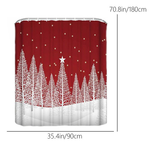Cortina De Ducha G Christmas Forest Snow Scene, Resistente A