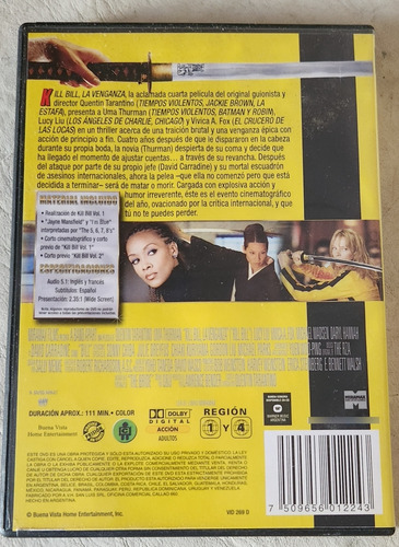 Kill Bill La Venganza Vol. 1 - Dvd Original (Usado)