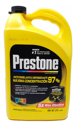 Prestone Concentrado 97% 3.8lt Coolant Universal Original 