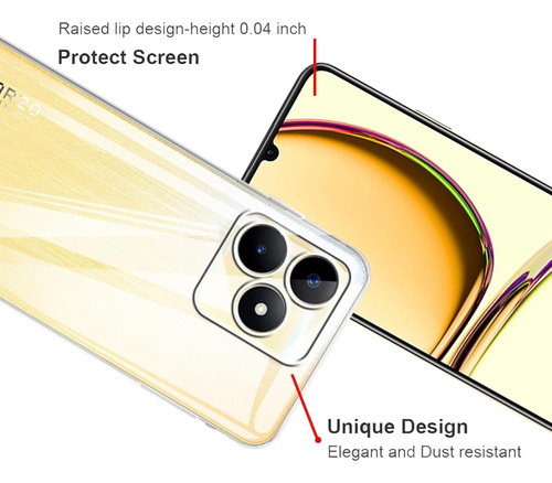 Funda Silicona Tpu Suave Carcasa Para Realme C53/c51+mica Transparente Realme C53 / Realme C51 / Realme Note 50/realme Narzo N53