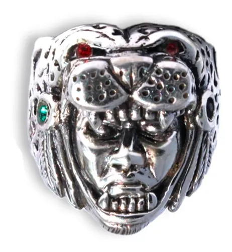 Anillo Guerrero Jaguar Azteca Plata 925 Hombre